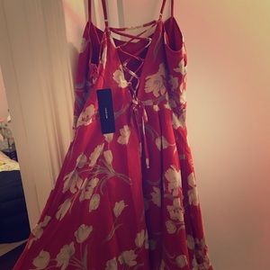 Brand New Lulus Red Floral Dress